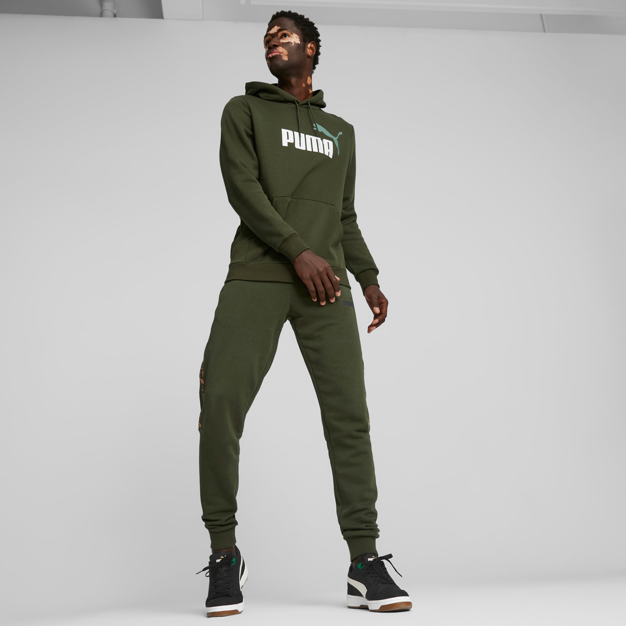 Two tone hoodie top and pants set